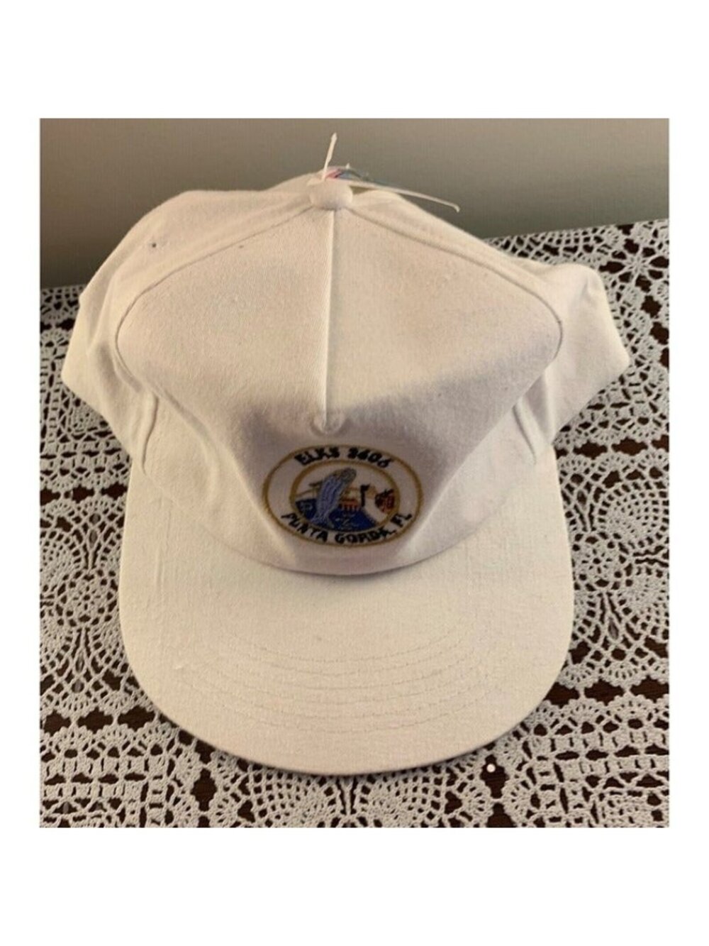 Brand New Elks Lodge 2606 Punta Gorda Florida White Baseball Hat Triangle Sports